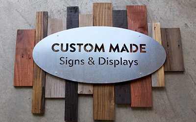 metal wood sign